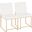 High Back Fuji Contemporary Dining Chair In Gold And White Velvet - Set Of 2