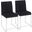 High Back Fuji Contemporary Dining Chair In Stainless Steel And Black Velvet - Set Of 2