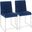 High Back Fuji Contemporary Dining Chair In Stainless Steel And Blue Velvet - Set Of 2