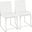 High Back Fuji Contemporary Dining Chair In Stainless Steel And White Faux Leather - Set Of 2