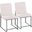 High Back Fuji Dining Chair Set of 2 in Black Steel and Beige Fabric