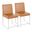 High Back Fuji Dining Chair Set of 2 In Brushed and Camel