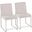 High Back Fuji Dining Chair Set of 2 in Brushed Stainless Steel and Beige Fabric
