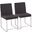 High Back Fuji Dining Chair Set of 2 in Brushed Stainless Steel and Charcoal Fabric