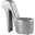 High Heel Faux Leather Crystal Studs Shoe Chair In Silver