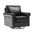 Higinio Genuine Leather Swivel Rocker Chair In Black