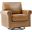 Higinio Genuine Leather Swivel Rocker Chair In Camel