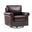 Higinio Genuine Leather Swivel Rocker Chair In Espresso