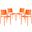 Hipster Orange Dining Side Chair Set of 4