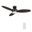 Hobart 48 Inch 3-Blade Flush Mount Smart Ceiling Fan with LED Light and Remote In Walnut and Black