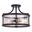 Holbrook 15.75 Inch 3 Light Semi-Flush In Matte Black and Satin Brass