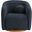 Holland Swivel Chenille Fabric Armchair In Navy