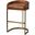 Hollyfield Brown Leather Seat Gold Metal Base Stool
