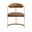 Hollyfield I Leather Seat Dining Chair with Iron Frame In Brown and Gold