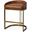 Hollyfield Total Height Brown Leather Seat Gold Metal Base Stool