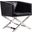 Hollywood Lounge Accent Chair in Black and Polished Chrome