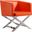Hollywood Lounge Accent Chair in Orange and Polished Chrome