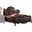 Homeroots 2 Tone Dark Brown Pu Cherry Oak Wood Poly Resin Upholstery Queen Bed