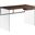 Homeroots Brown Black Clear Particle Board Computer Desk