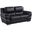 Homeroots Chic Black Leather Loveseat 329476