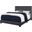 Homeroots Dark Grey Velvet With Chrome Trim Queen Size Bed 355770