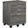 Homeroots Dark Taupe Black Particle Board 3 Drawers Filing Cabinet