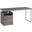 Homeroots Dark Taupe Silver Particle Board Hollow Core Metal Computer Desk 333385