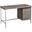 Homeroots Dark Taupe Silver Particle Board Hollow Core Metal Computer Desk 333388