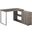 Dark Taupe Silver Particle Board Hollow Core Metal Computer Desk 333379