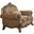 Homeroots Fabric Vintage Oak Upholstery Poly Resin Chair With 1 Pillow