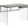 Homeroots Grey Black Clear Particle Board Glass Metal Tempered Gl Computer Desk