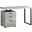 Homeroots Grey Black Particle Board Hollow Core Metal Computer Desk 333510