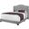 Homeroots Grey Linen With Chrome Trim Queen Size Bed