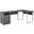 Homeroots Grey Silver Particle Board Hollow Core Metal Computer Desk 333445