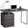 Homeroots Grey Silver Particle Board Hollow Core Metal Computer Desk 333524