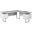 Homeroots Grey Silver White Particle Board Hollow Core Metal Computer Desk 333472