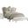 Homeroots Ivory Velvet Bone White Upholstery Poly Resin Queen Bed 348176