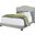 Homeroots Light Grey Foam Solid Wood Velvet Queen Size Bed With A Chrome Trim