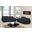 Homeroots Modern Black Leather Sofa And Loveseat 343848