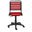 Homeroots Red Flat Bungie Cords Low Back Office Chair With Graphite Black Frame And Base 357515