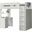 Homeroots White And Gray Laminated Veneer Lumber Loft Bed