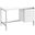 Homeroots White Silver Particle Board Hollow Core Metal Computer Desk 333387