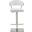 Homeroots White Stainless Steel Bar Stool 370622