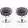 Hopper Swivel Adjustable Height Chair in Grey and Polished Chrome (Set of 2)
