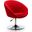 Hopper Swivel Adjustable Height Chair in Red and Polished Chrome