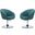 Hopper Swivel Adjustable Height Chair in Sky Blue and Polished Chrome (Set of 2)