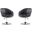 Hopper Swivel Adjustable Height Faux Leather Chair in Black and Polished Chrome (Set of 2)