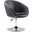 Hopper Swivel Adjustable Height Faux Leather Chair in Black and Polished Chrome