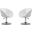 Hopper Swivel Adjustable Height Faux Leather Chair in White and Polished Chrome (Set of 2)