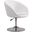 Hopper Swivel Adjustable Height Faux Leather Chair in White and Polished Chrome